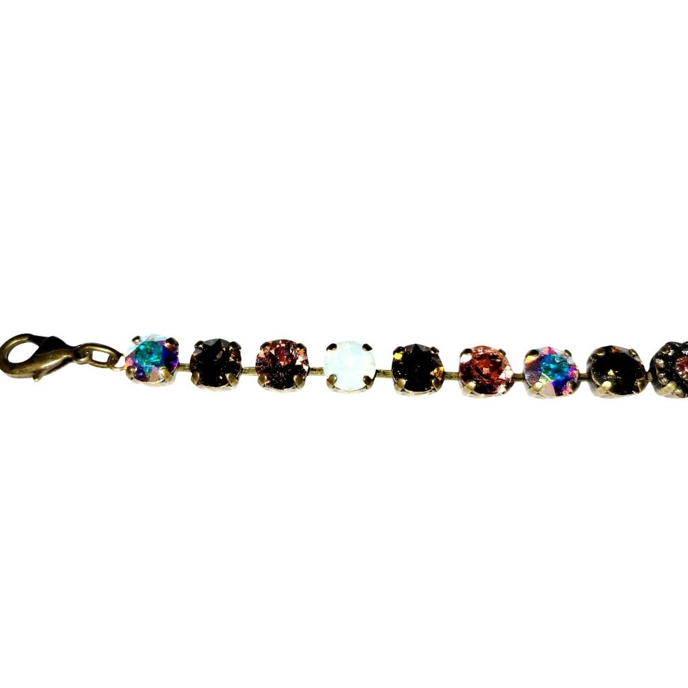 Swarovski Crystal Embellished Tennis Bracelet Adjustable to 7.75" Multicolored - Picture 6 of 11